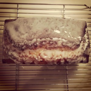 Finished Cake? Or glazed murderous plant from Little Shop of Horrors?