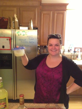 Ok, it wasn't fancy, but the Gladware was extremely effective for margarita making.