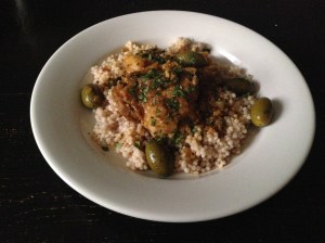 Braised Moroccan Chicken and Olives. Yum.