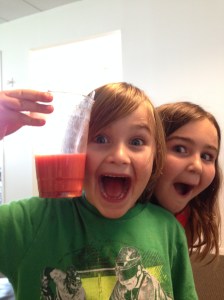 Bennett's Awesome Drink. Photo bomb by Kate. 